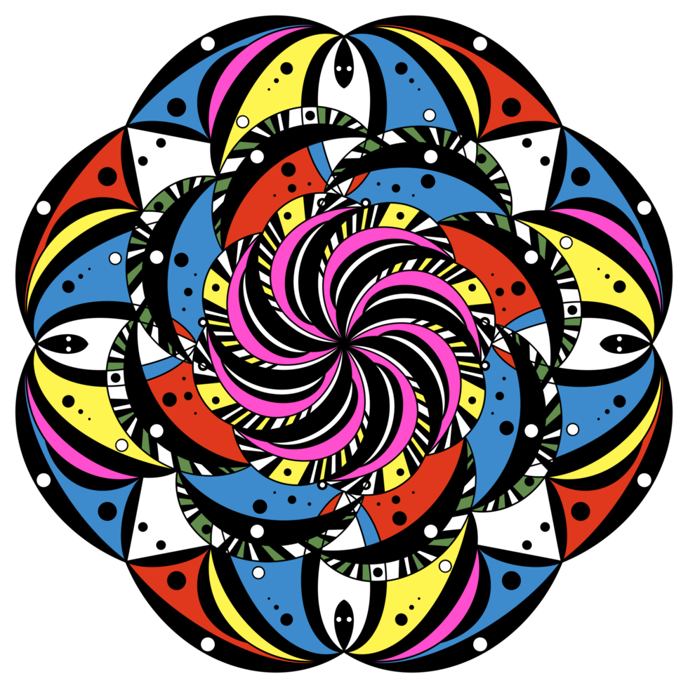 illustration of Mandala art, Tibetan Buddhist Mandala, Decorative round ornament, Isolated on white background, Arabic, Indian, ottoman motifs, Japanese, Colorful Mandala Art, pictures for meditation png