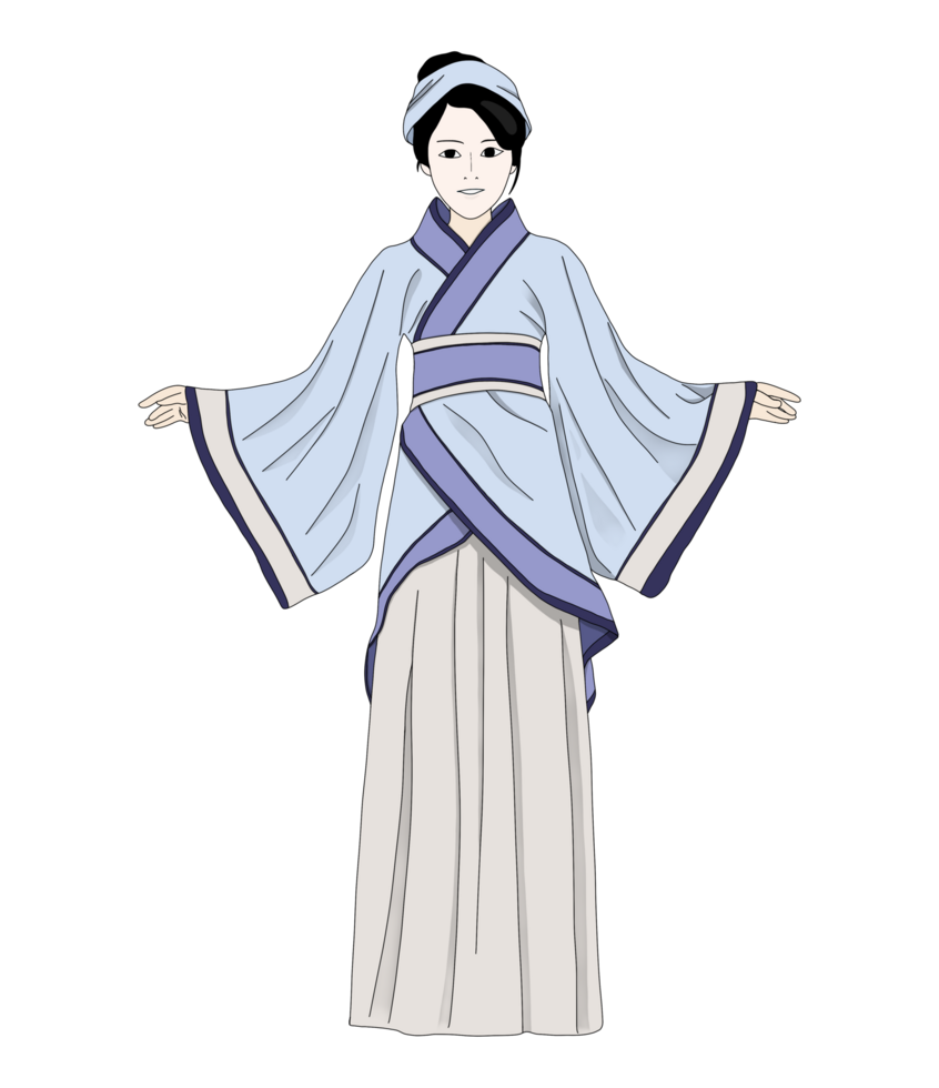 Chinesisch Mädchen im traditionell Kleid halten ein Chinesisch Laterne, Karikatur Chinesisch Mädchen, Chinesisch Neu Jahr Charakter im eben Design, ziemlich japanisch Kimono Mädchen png