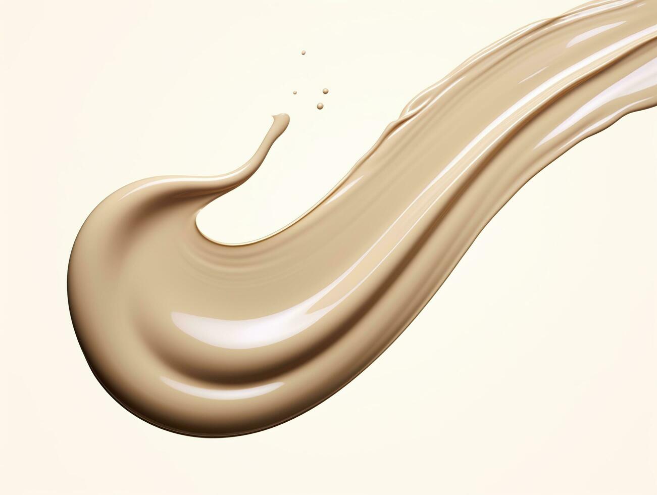 AI generated Liquid foundation splash element, fluid cosmetic cream 3d rendering. AI Generated photo