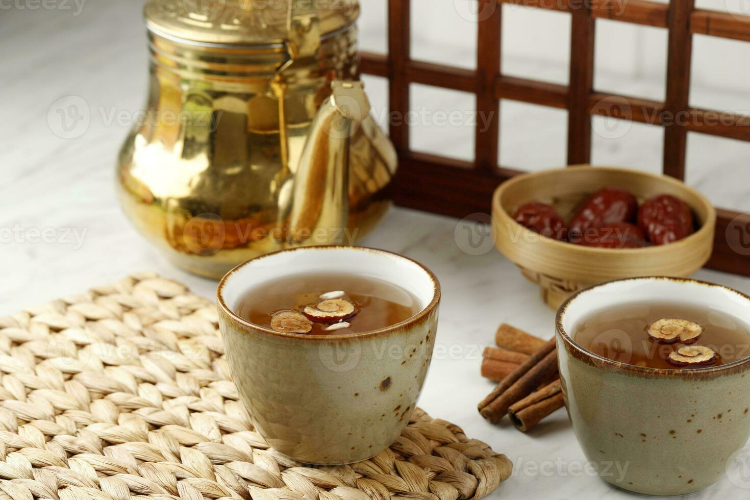 Sujeonggwa, Korean Traditional Cinnamon Punch. photo