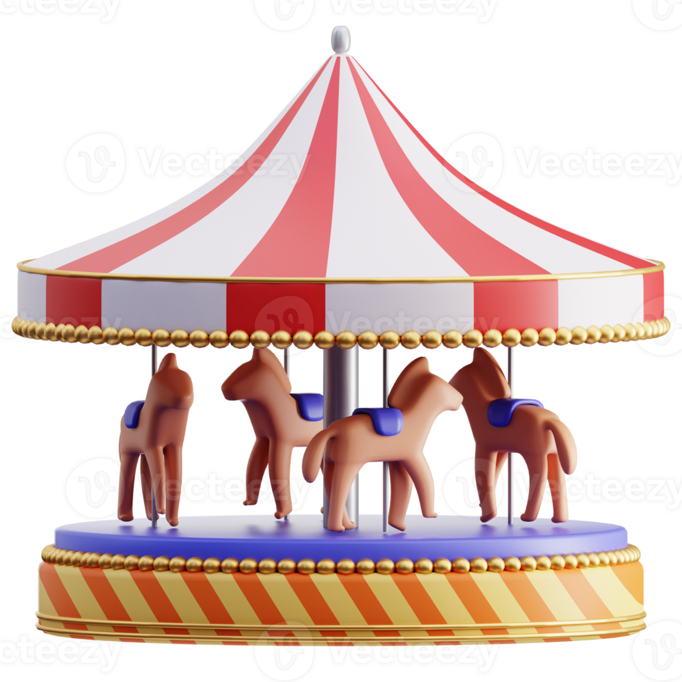 Carousel carnival 3D Illustration png