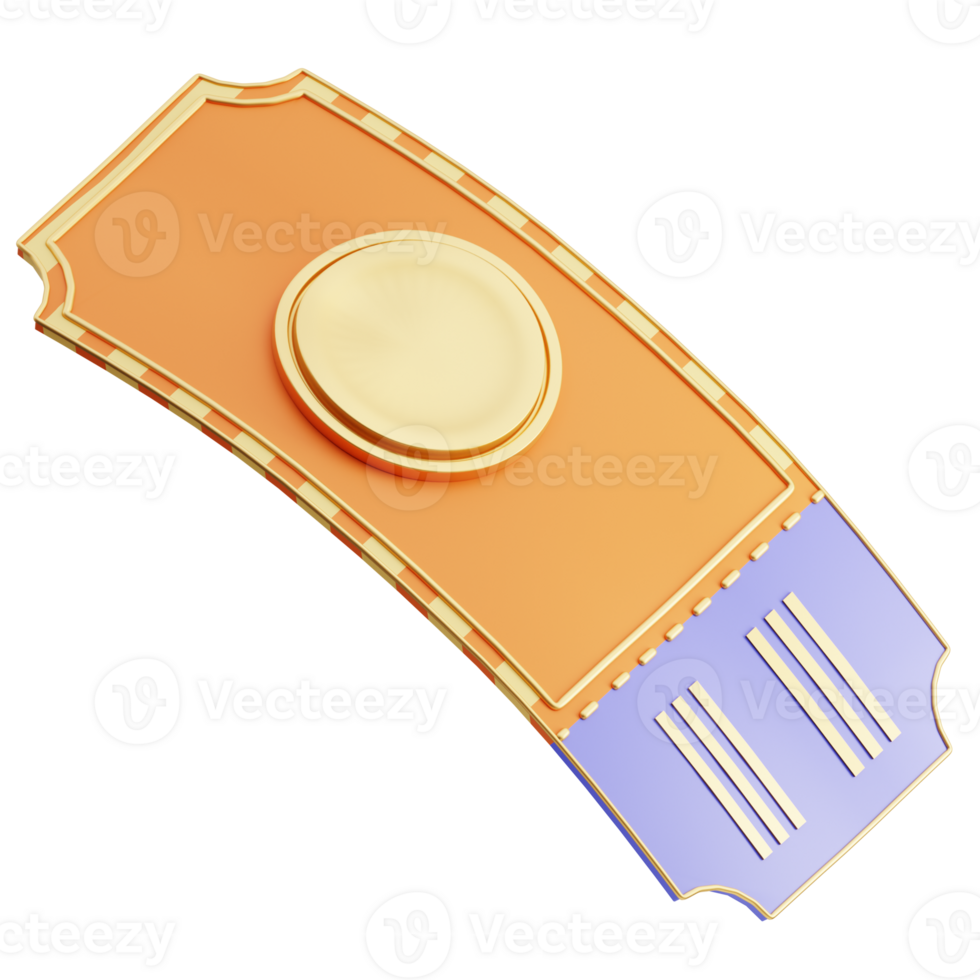 Ticket carnival 3D Illustration png