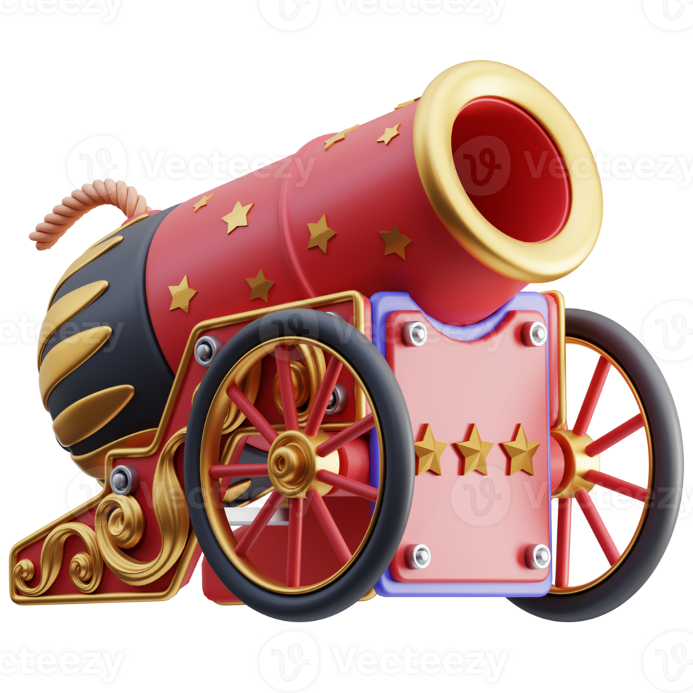 cannone carnevale 3d illustrazione png