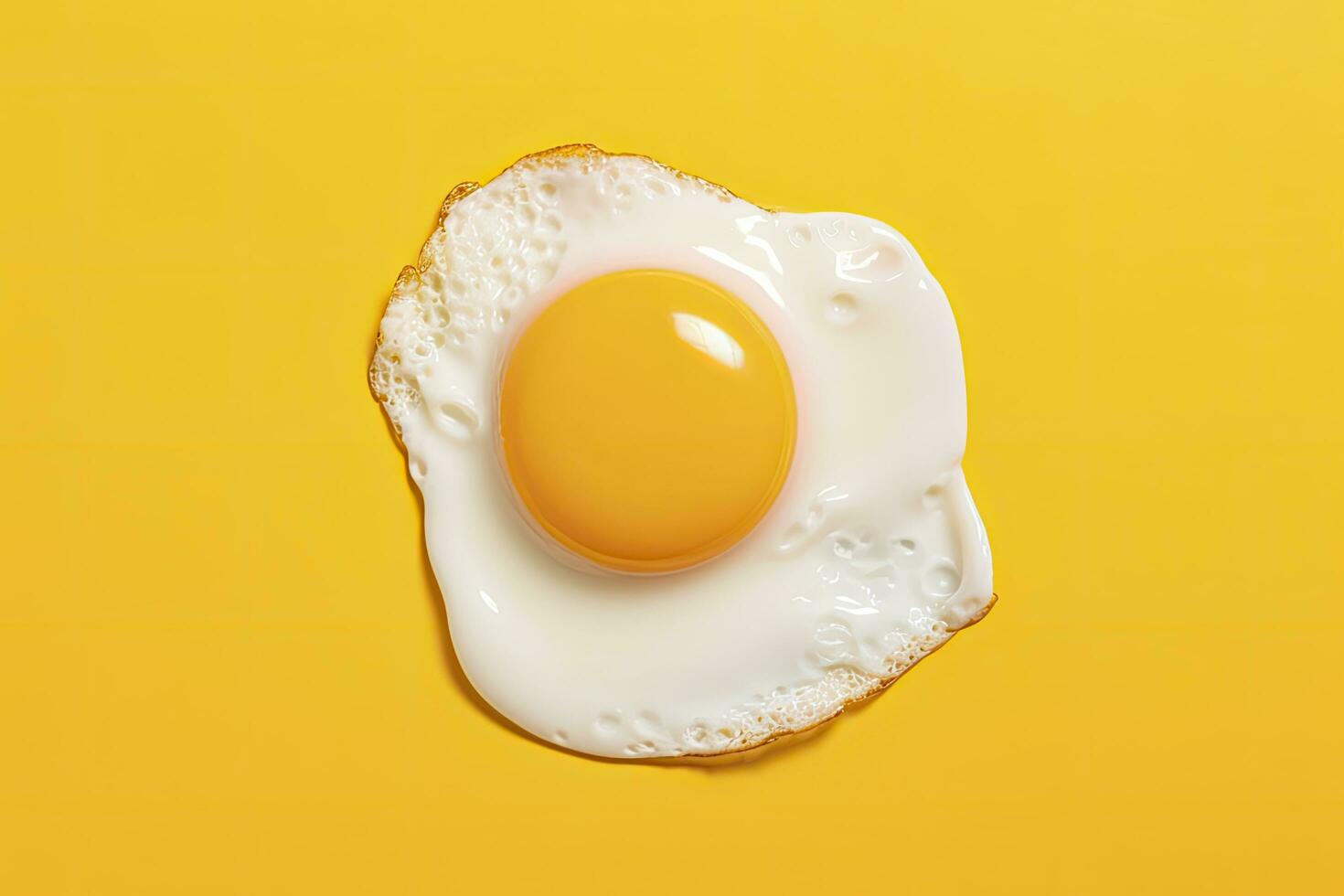 AI generated Fried egg on a yellow background. AI Generated photo