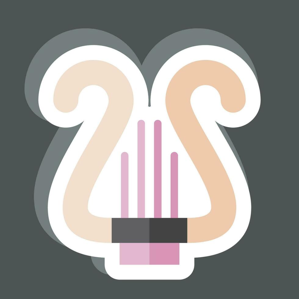 Sticker Lyre. related to Theatre Gradient symbol. simple design editable. simple illustration vector