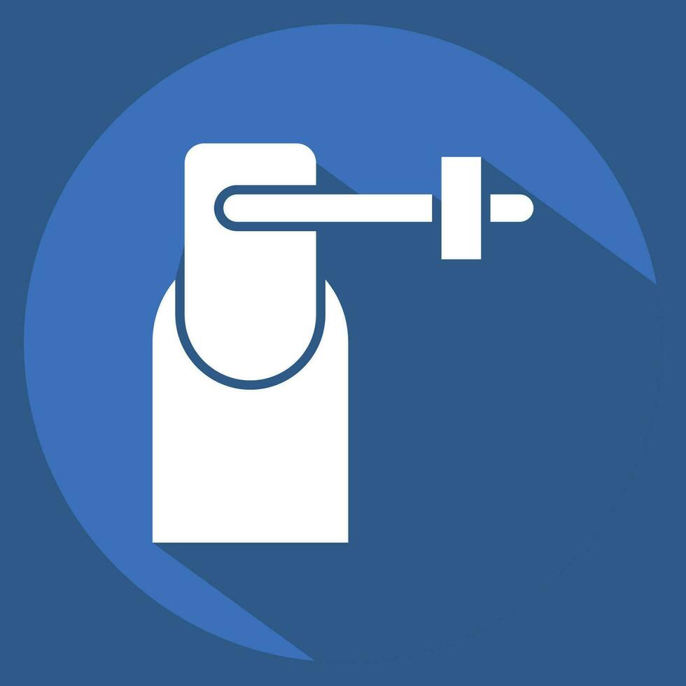 Icon Nail Polish. related to Cosmetic symbol. long shadow style. simple design editable. simple illustration vector