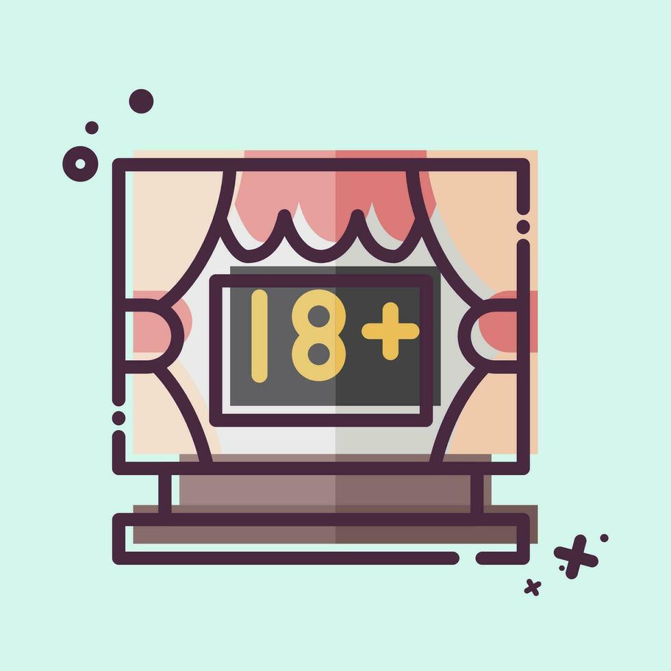 Icon Age. related to Theatre Gradient symbol. MBE style. simple design editable. simple illustration vector