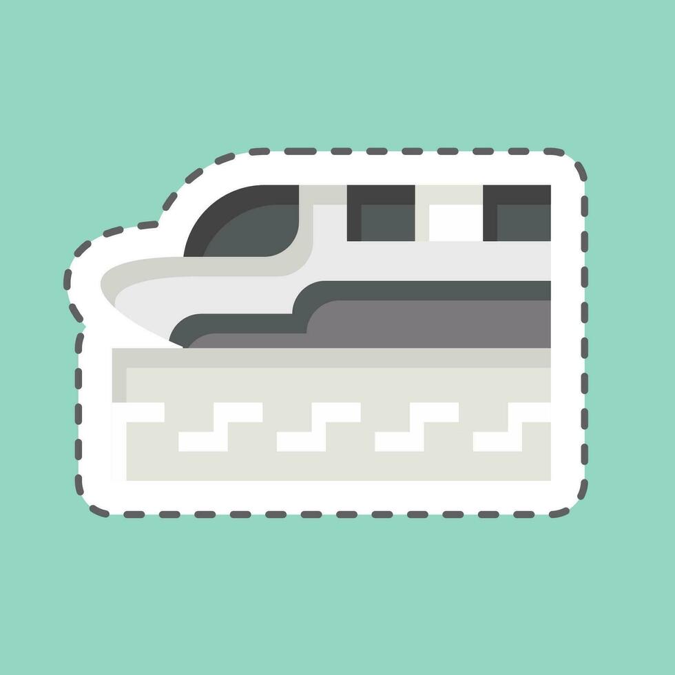 Sticker line cut High Speed Train. related to Future Technology symbol. simple design editable. simple illustration vector