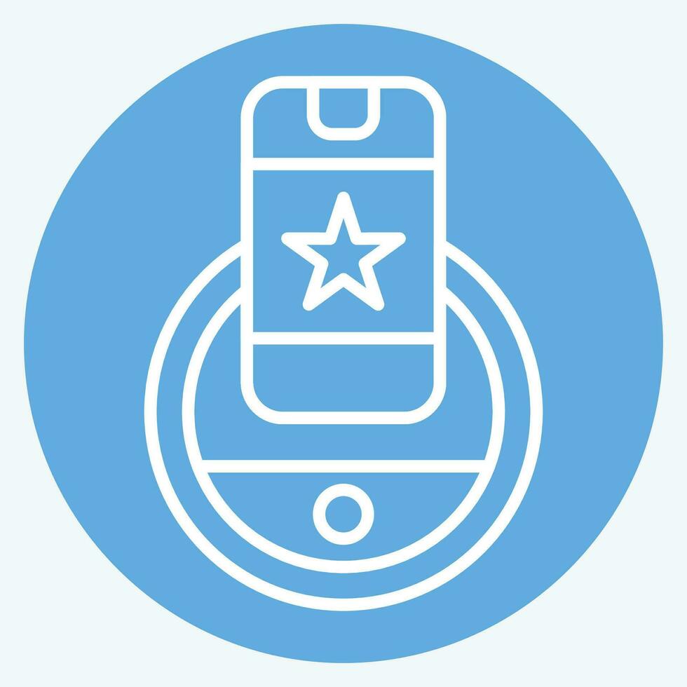 Icon Wireless Charging. related to Future Technology symbol. blue eyes style. simple design editable. simple illustration vector