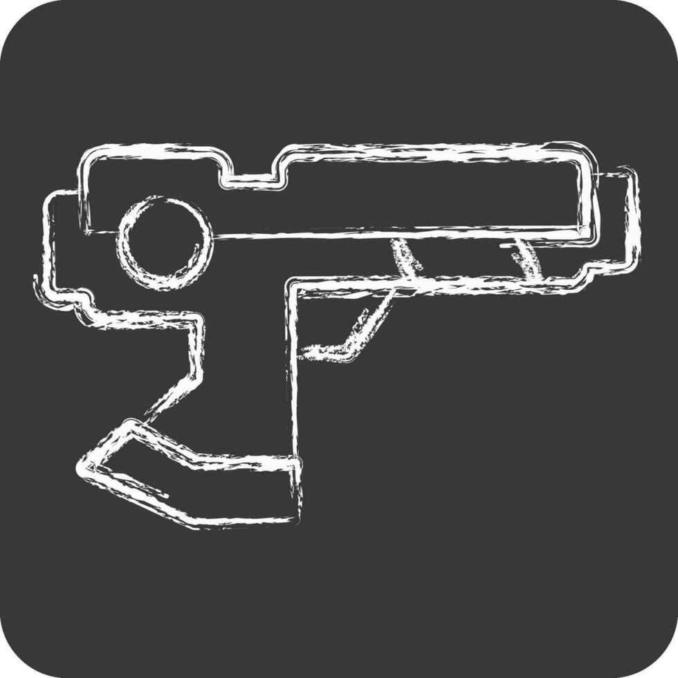 Icon Hi-Tech Weapons. related to Future Technology symbol. chalk Style. simple design editable. simple illustration vector