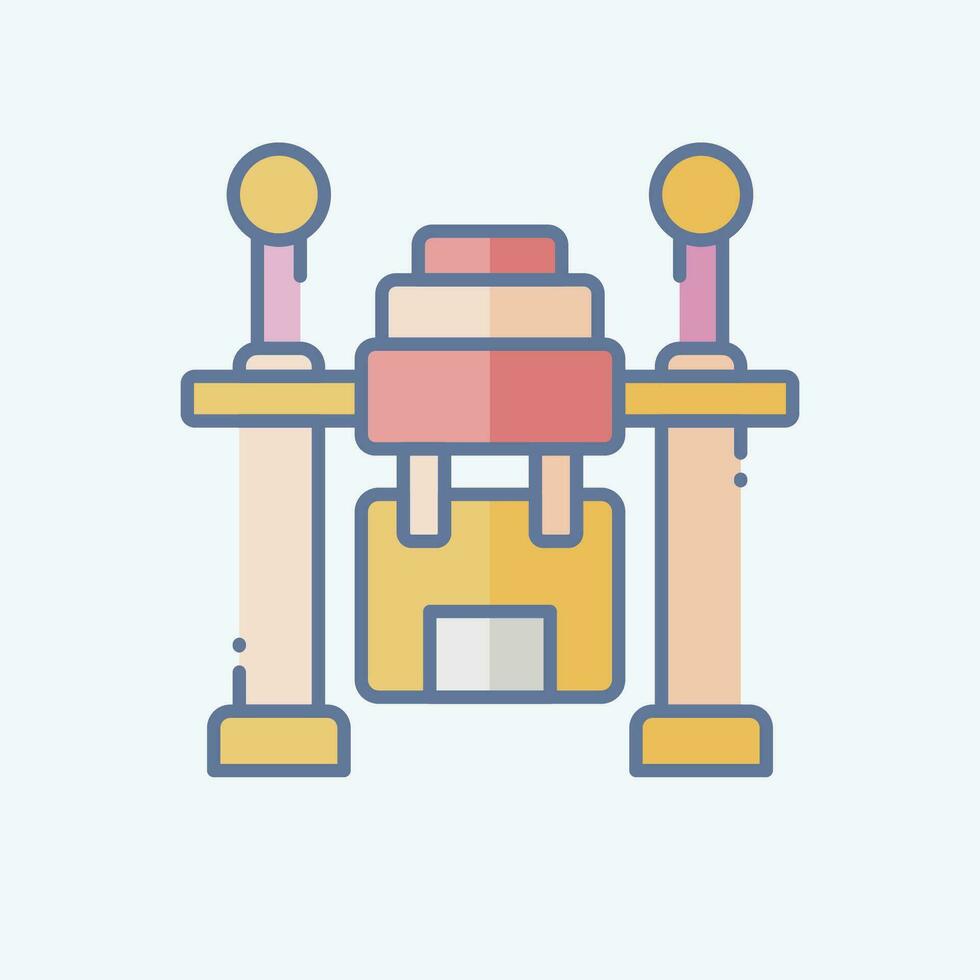 Icon Drone Delivery. related to Future Technology symbol. doodle style. simple design editable. simple illustration vector