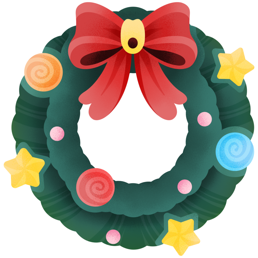 Christmas wreath with bow png