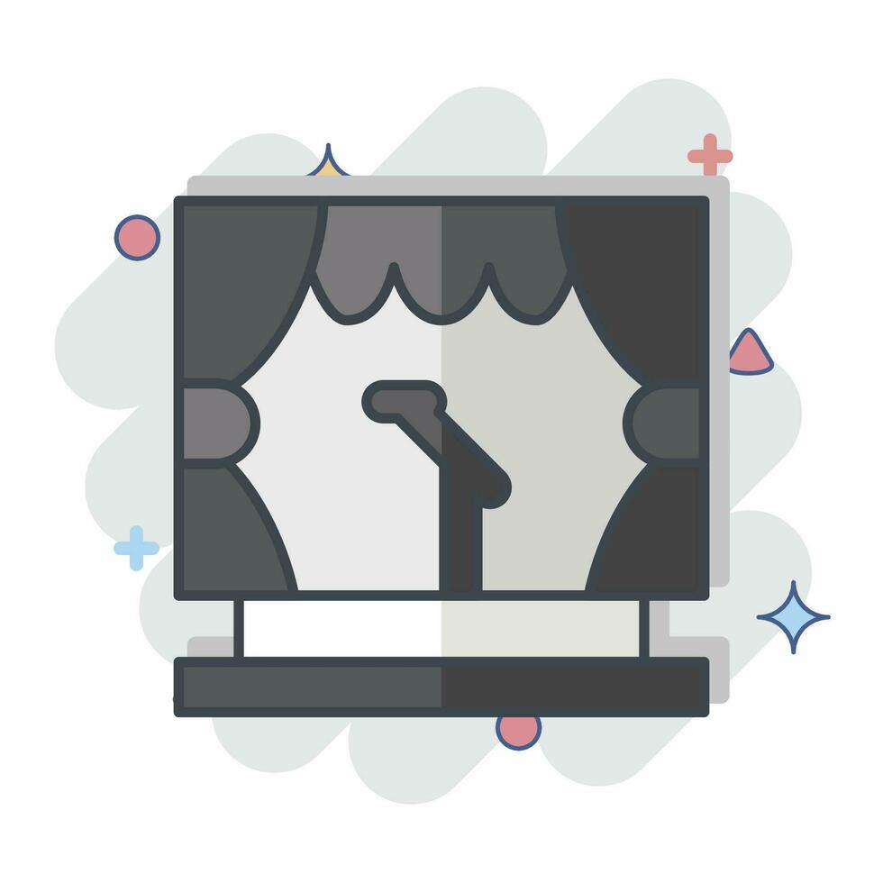 Icon Stage. related to Theatre Gradient symbol. comic style. simple design editable. simple illustration vector