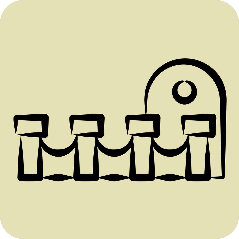 Icon Theatre. related to Theatre Gradient symbol. hand drawn style. simple design editable. simple illustration 1 vector