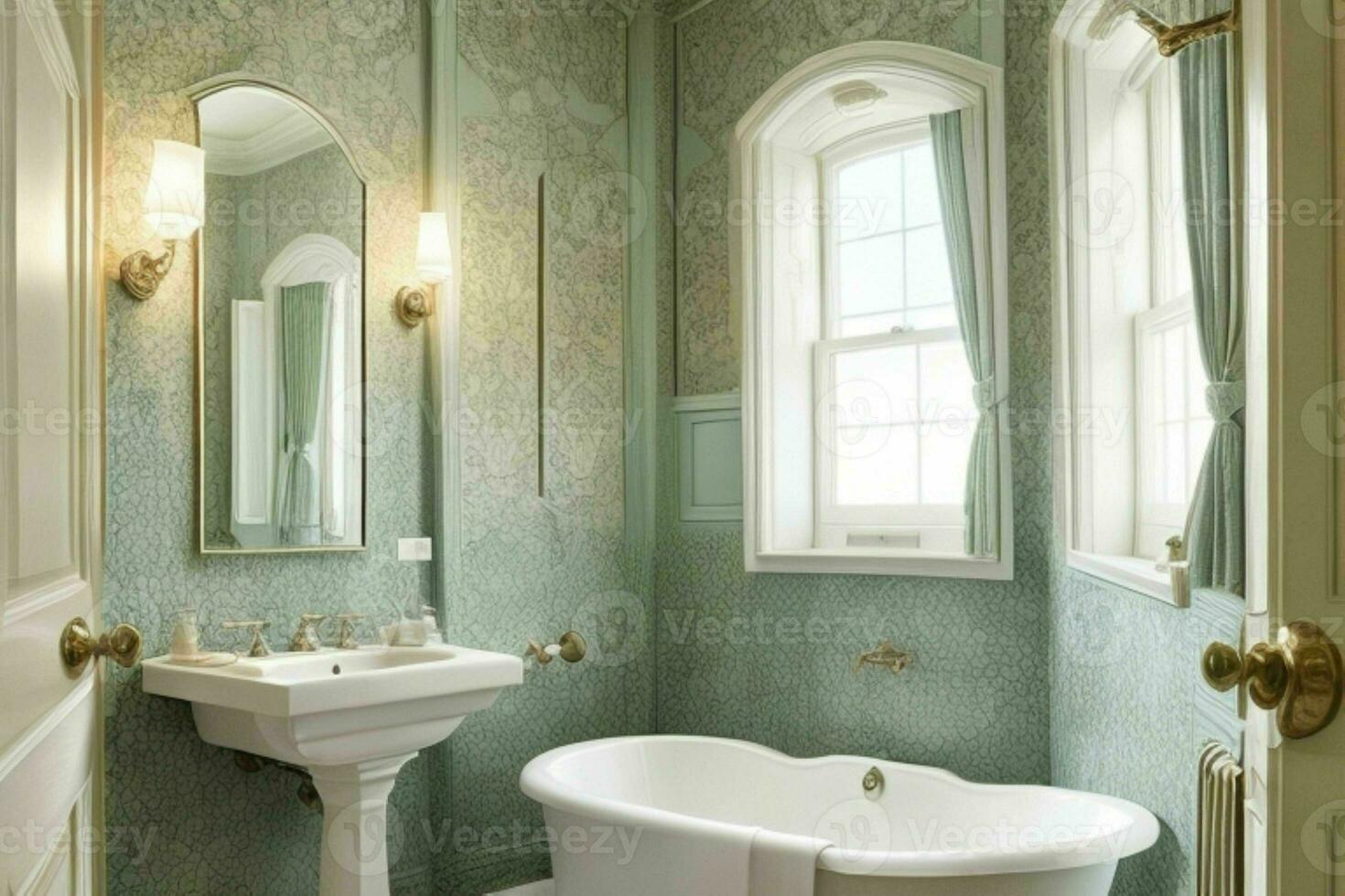 AI generated Victorian Style Bathroom. Pro Photo