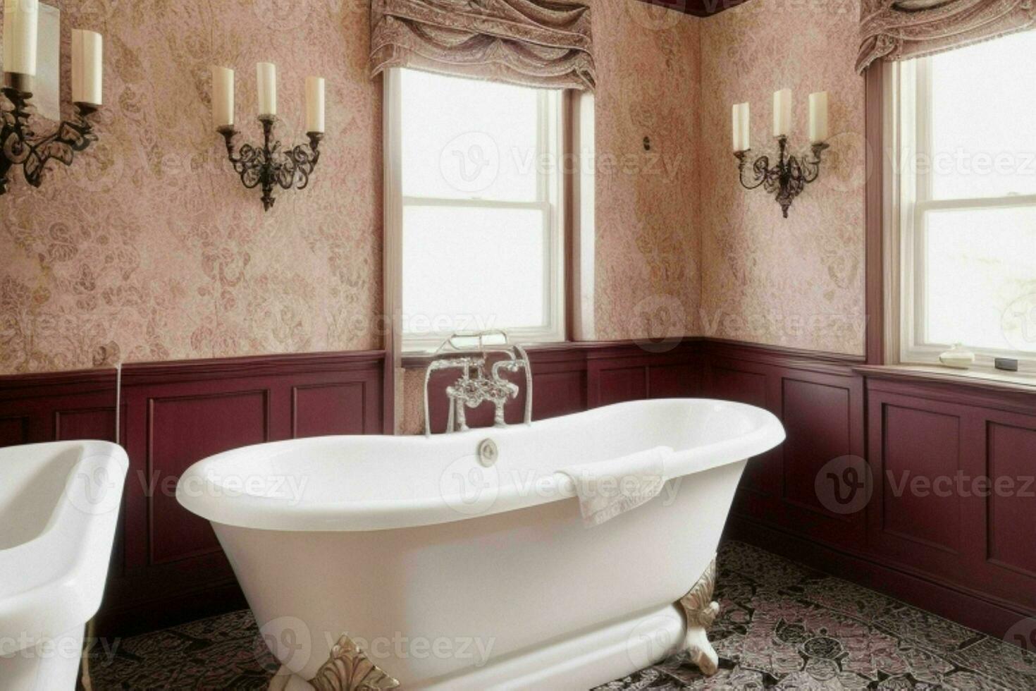 AI generated Victorian Style Bathroom. Pro Photo