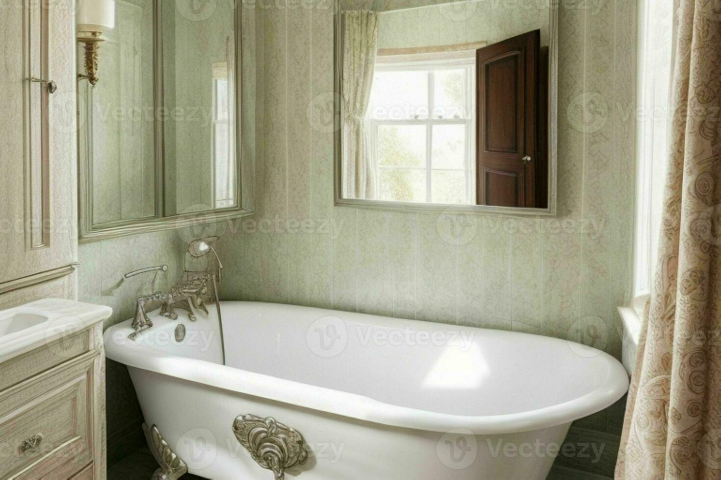 AI generated Victorian Style Bathroom. Pro Photo