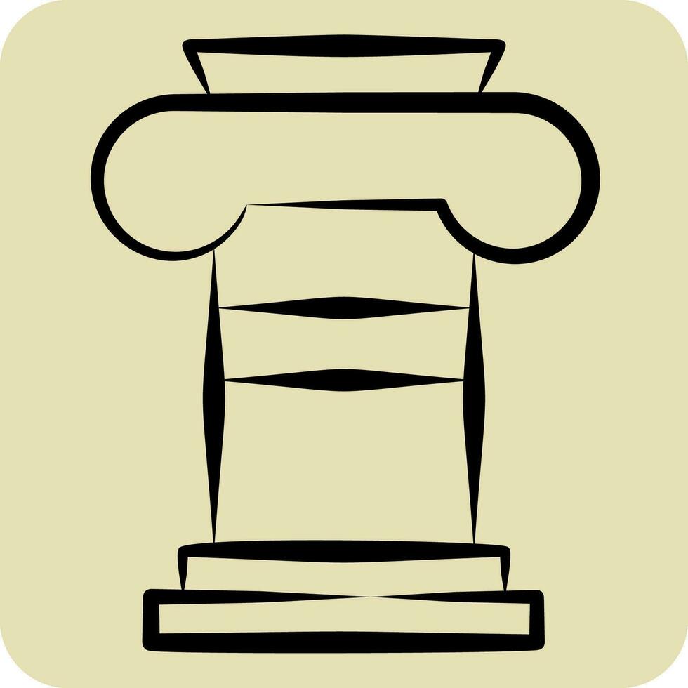 Icon Column. related to Theatre Gradient symbol. hand drawn style. simple design editable. simple illustration vector