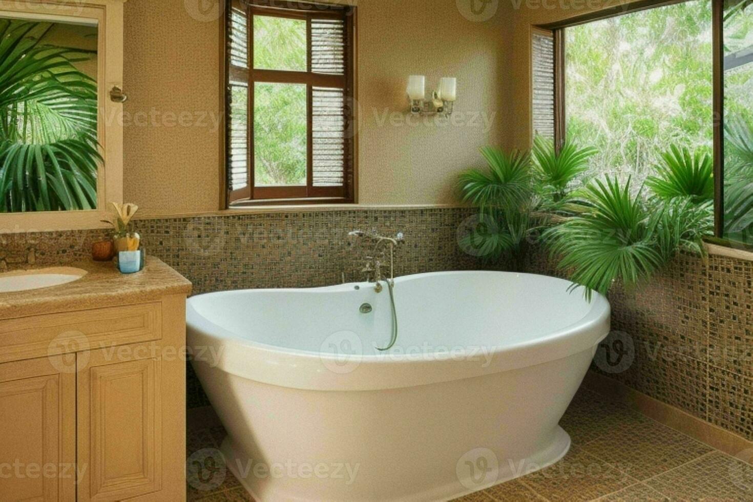ai generado tropical estilo baño. Pro foto