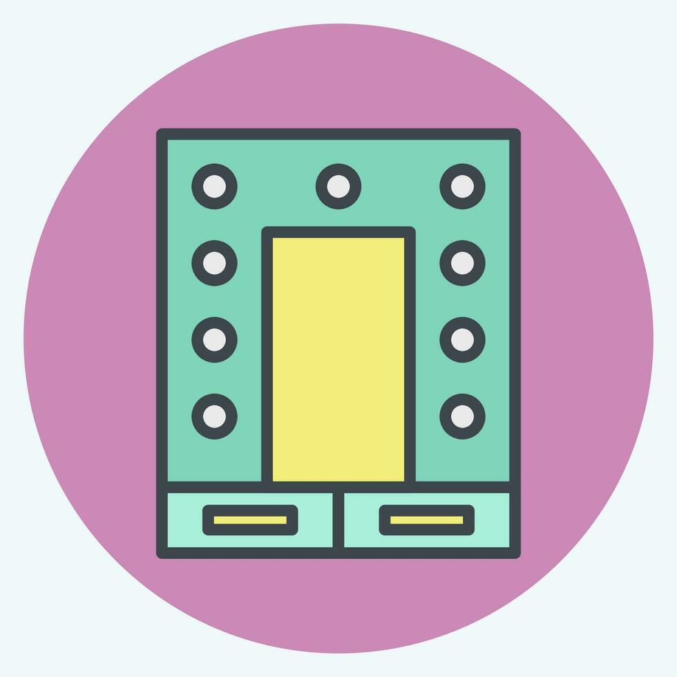Icon Mirror. related to Theatre Gradient symbol. color mate style. simple design editable. simple illustration vector