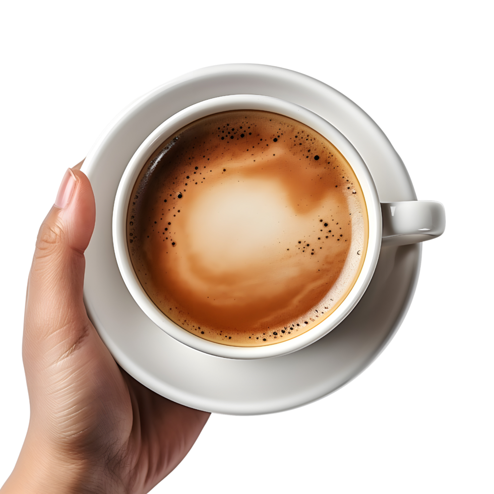 AI generated Top Down View of Hand with Coffee Cup png