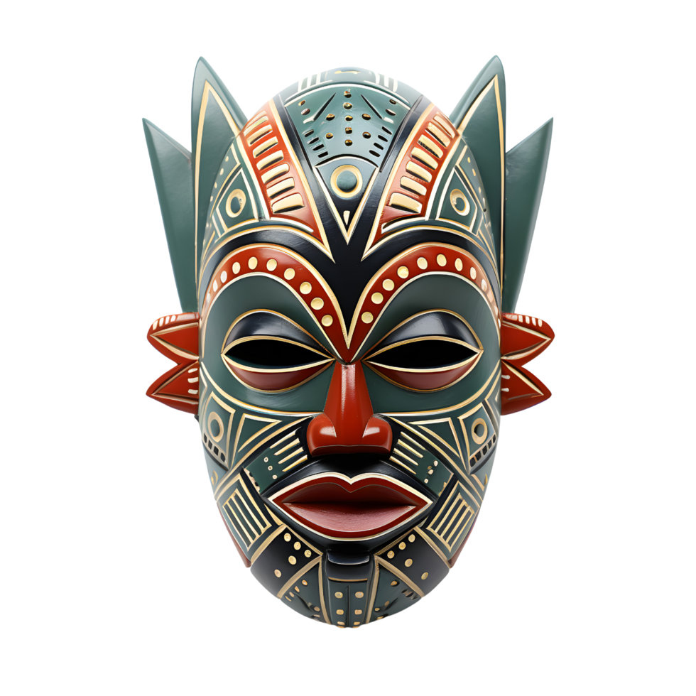 AI generated Vintage Wooden Tribal Mask Heritage, Artisanal Mastery png