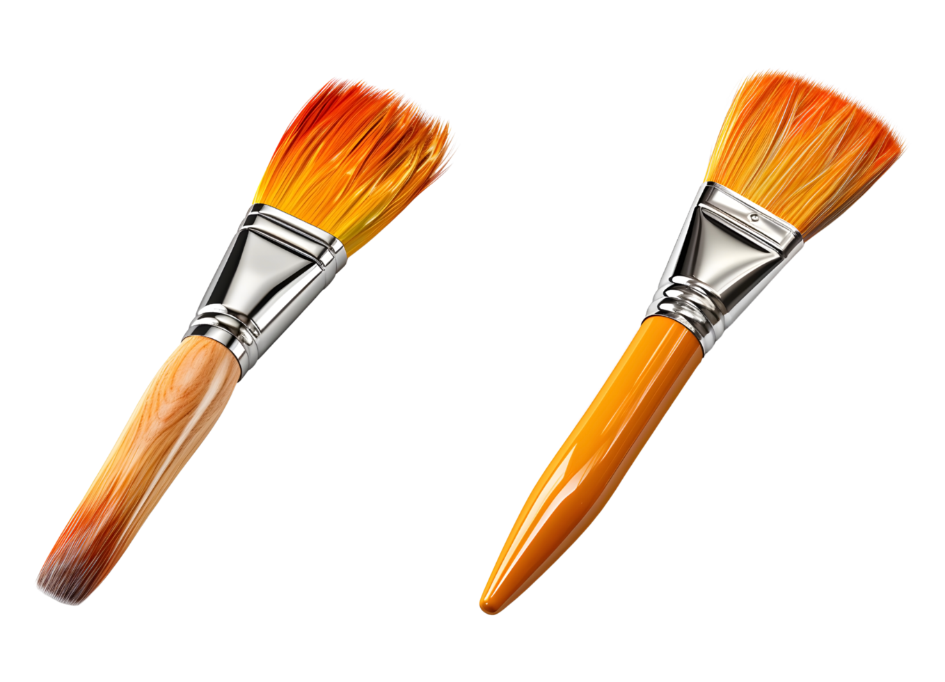 AI generated set collection of paint brushes png