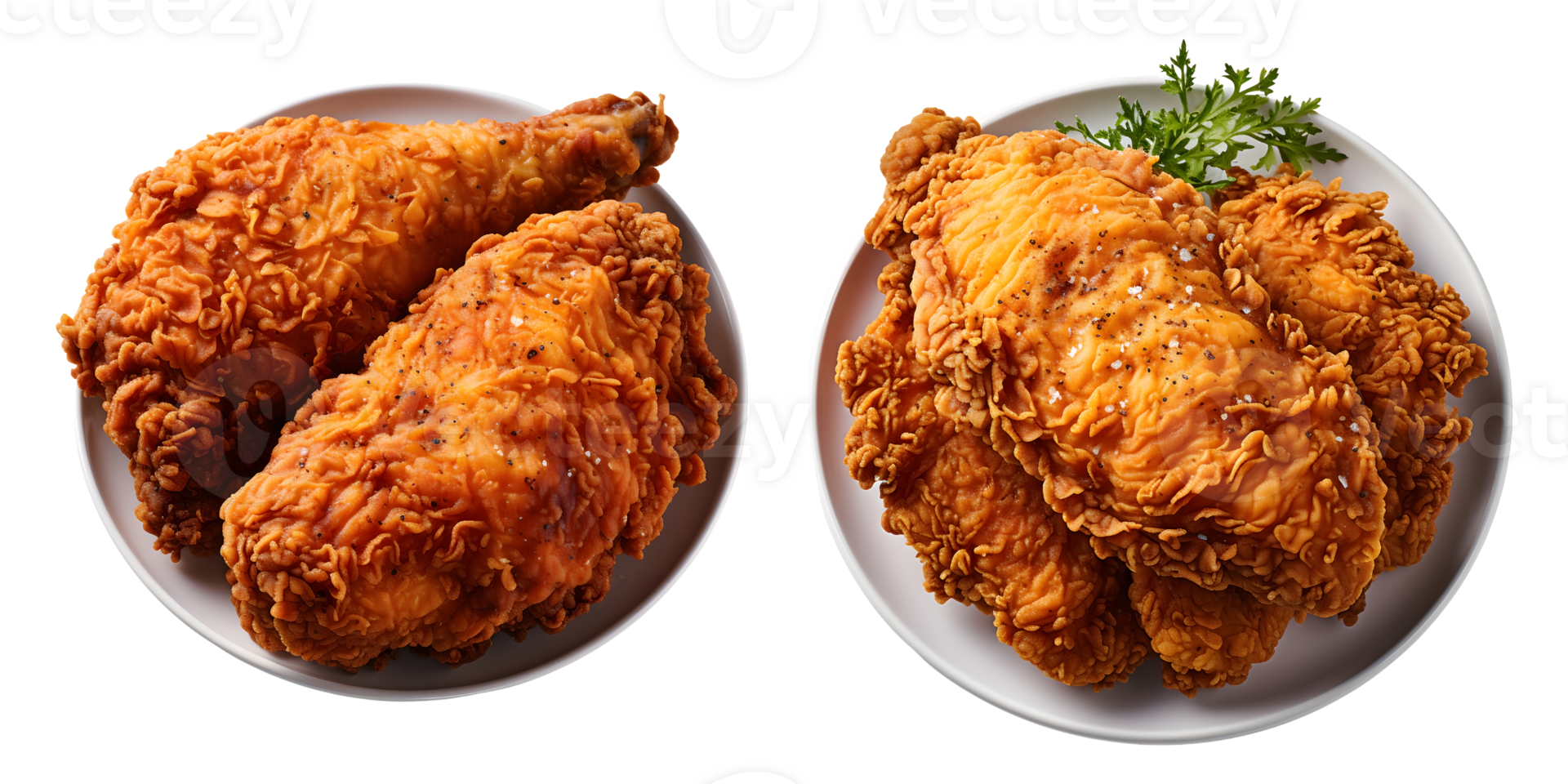AI generated Big Crispy Chicken on a Platter png