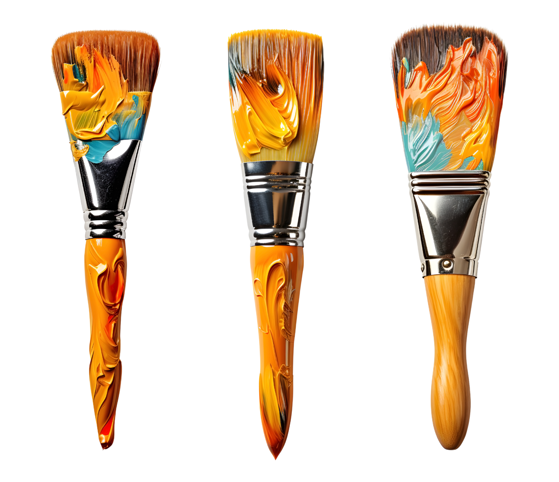 AI generated Set of Paint Brushes with Paint Marks 35233836 PNG