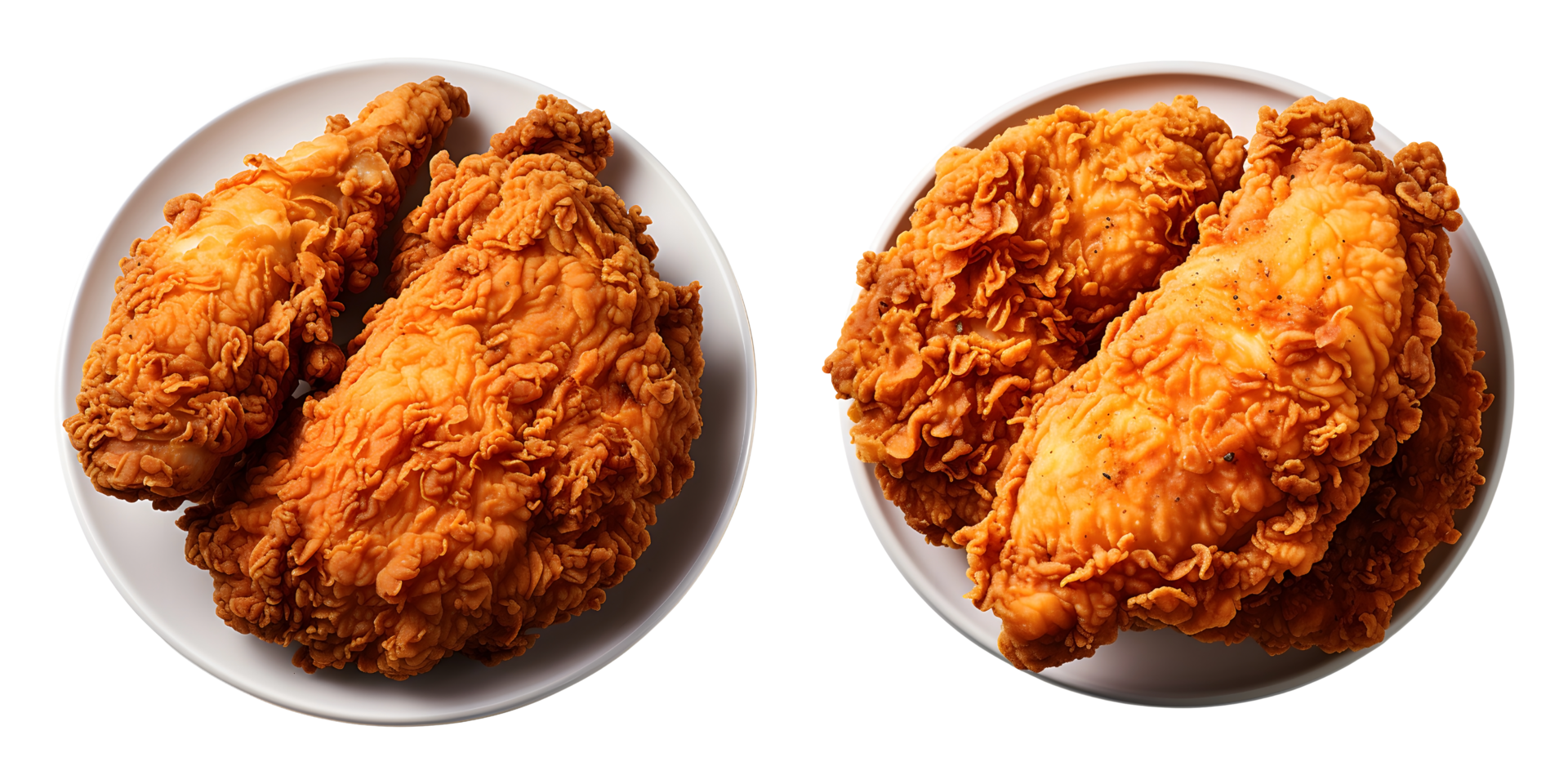 AI generated Big Crispy Fried Chicken on Plate, Gourmet Delight png