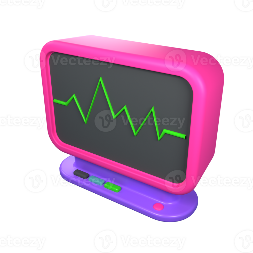 3d icon healthcare and medical. EKG machine png