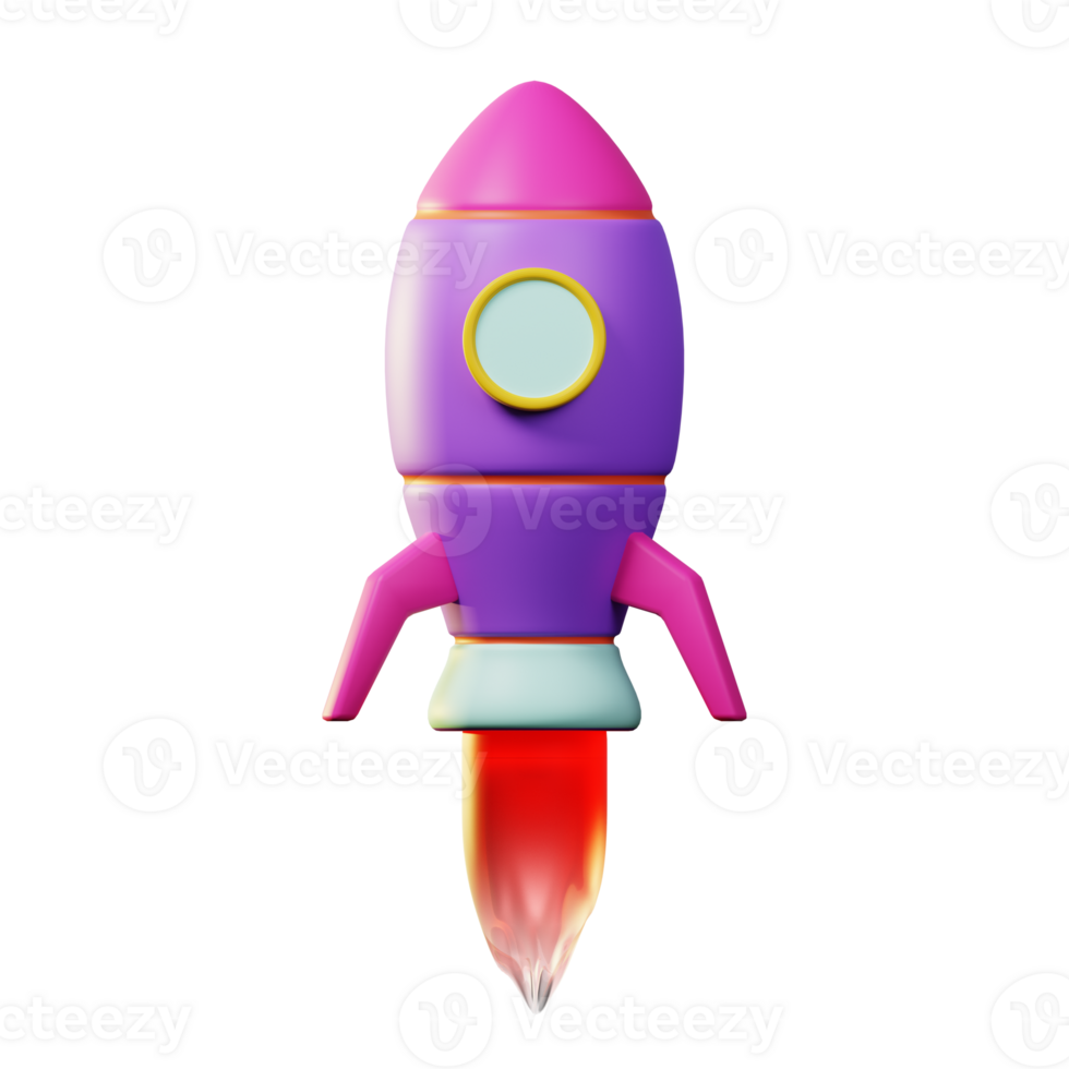 3d icon rocket. business png