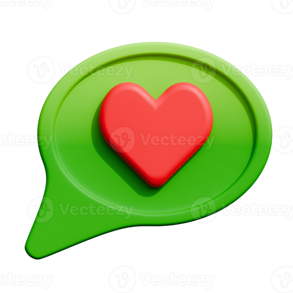 3d icon love message png