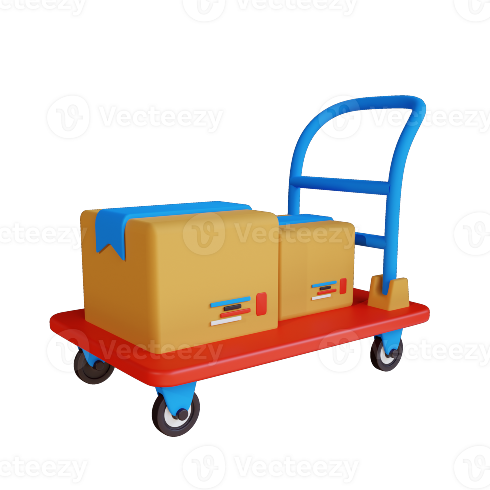 3d icon delivery trolley png
