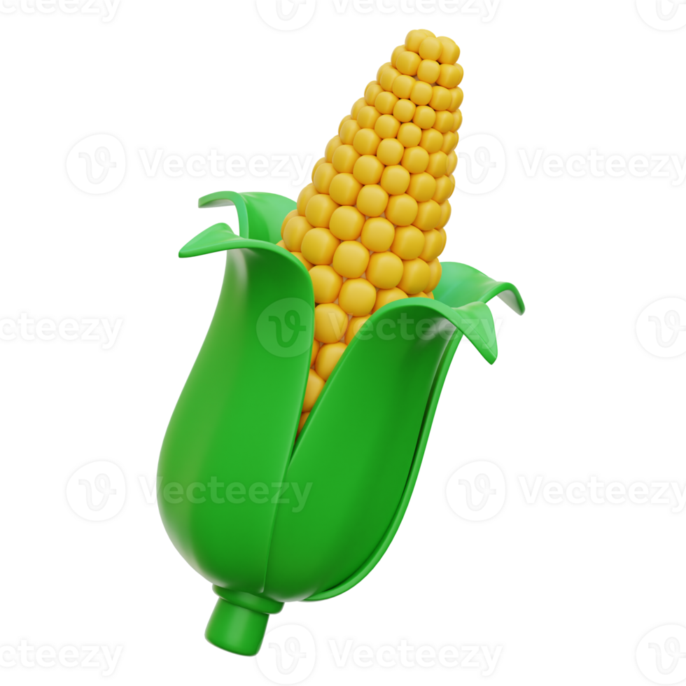 Corn 3D Icon Illustrations png
