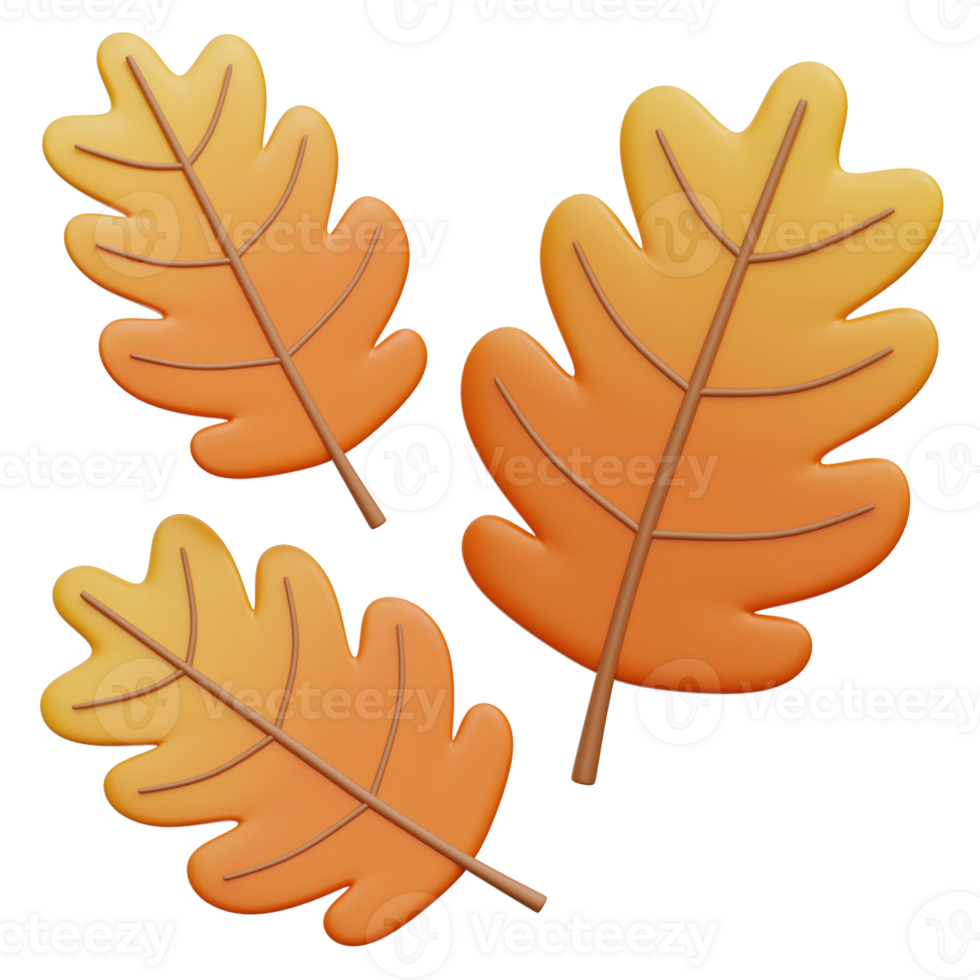 Autumn Leaves 3D Icon Illustrations png