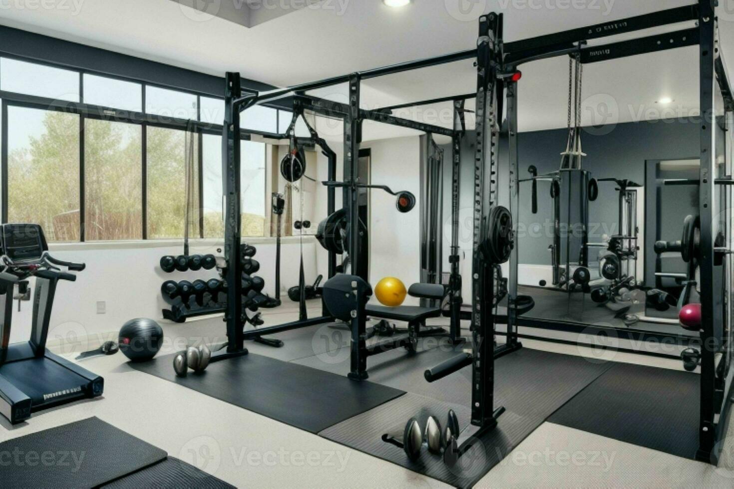 AI generated Home Gym. Pro Photo