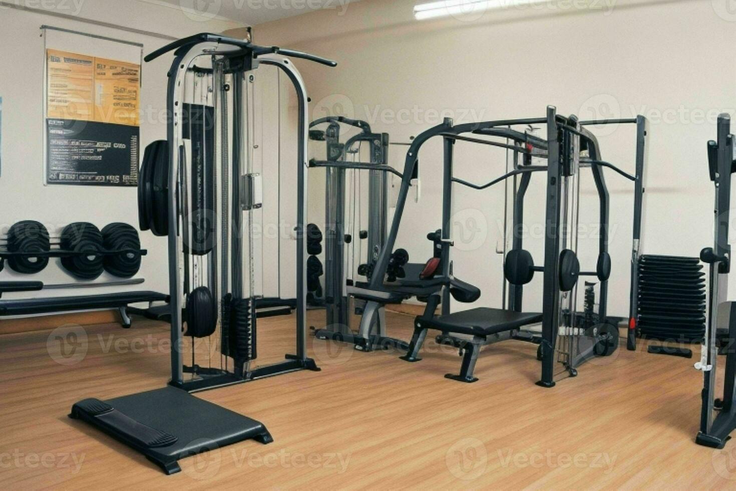 AI generated Gym equipment. Pro Photo