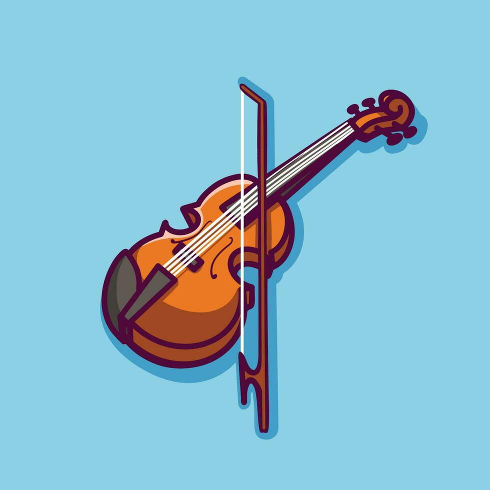 violin cartoon illustration vector