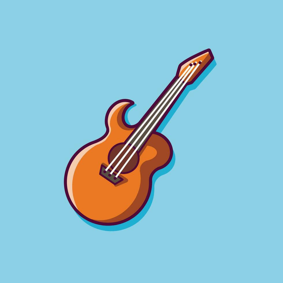 guitar cartoon illustration vector