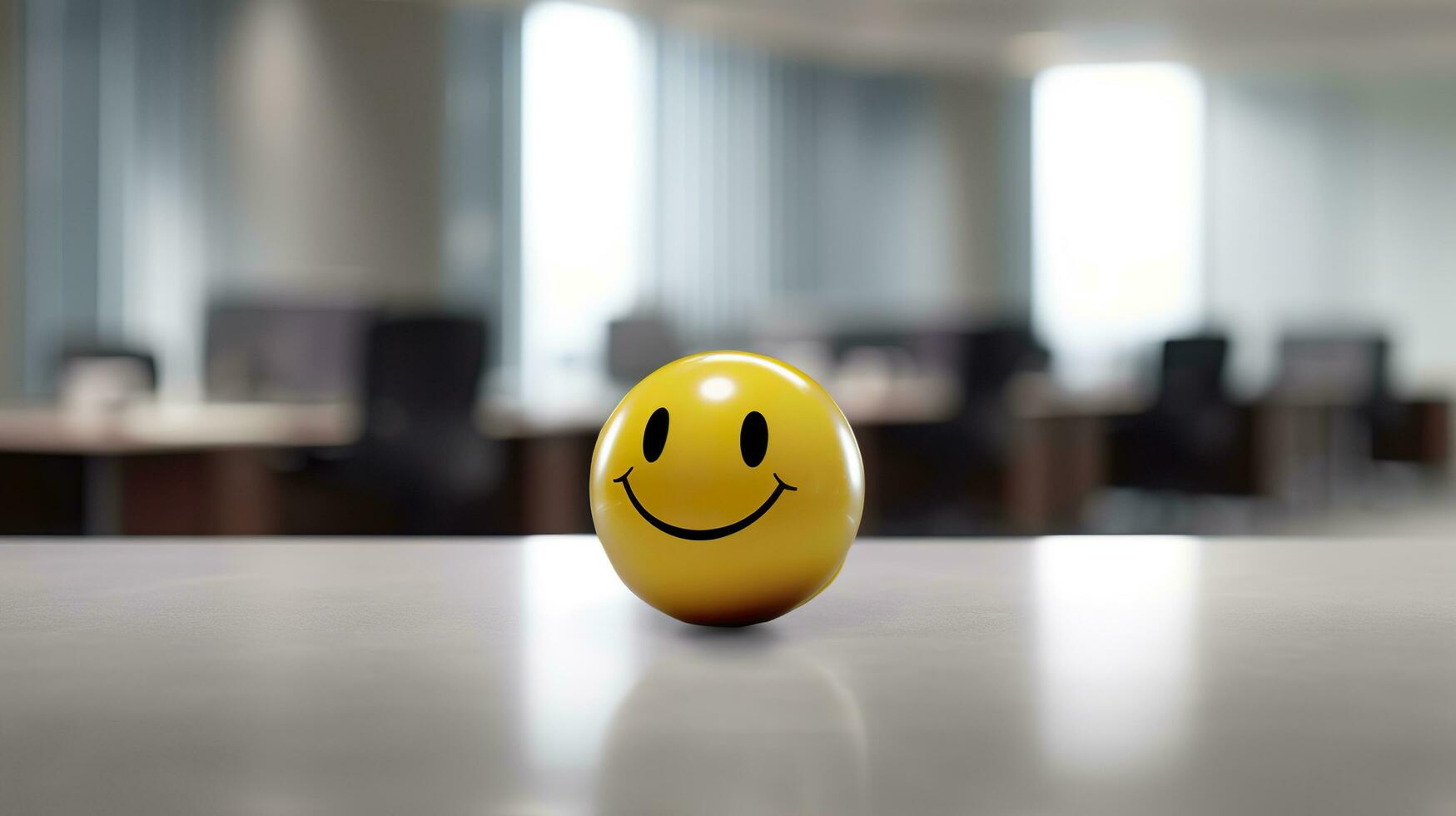 AI generated A Yellow Smiling Ball Can Promote a Positive Work Environment. Generative AI photo