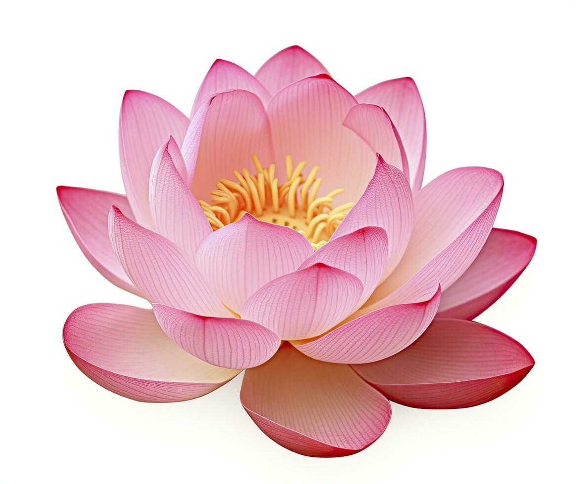 AI generated Lotus flower on white background. AI Generated photo