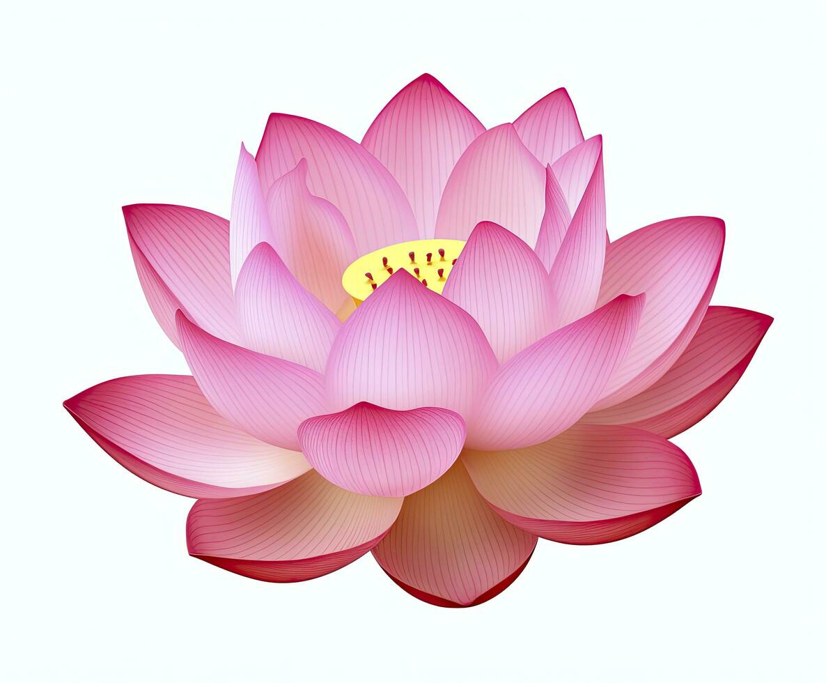 AI generated Lotus flower on white background. AI Generated photo