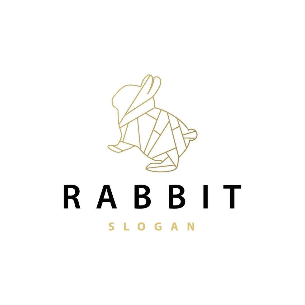 Rabbit logo design cute bunny simple animal silhouette illustration template vector