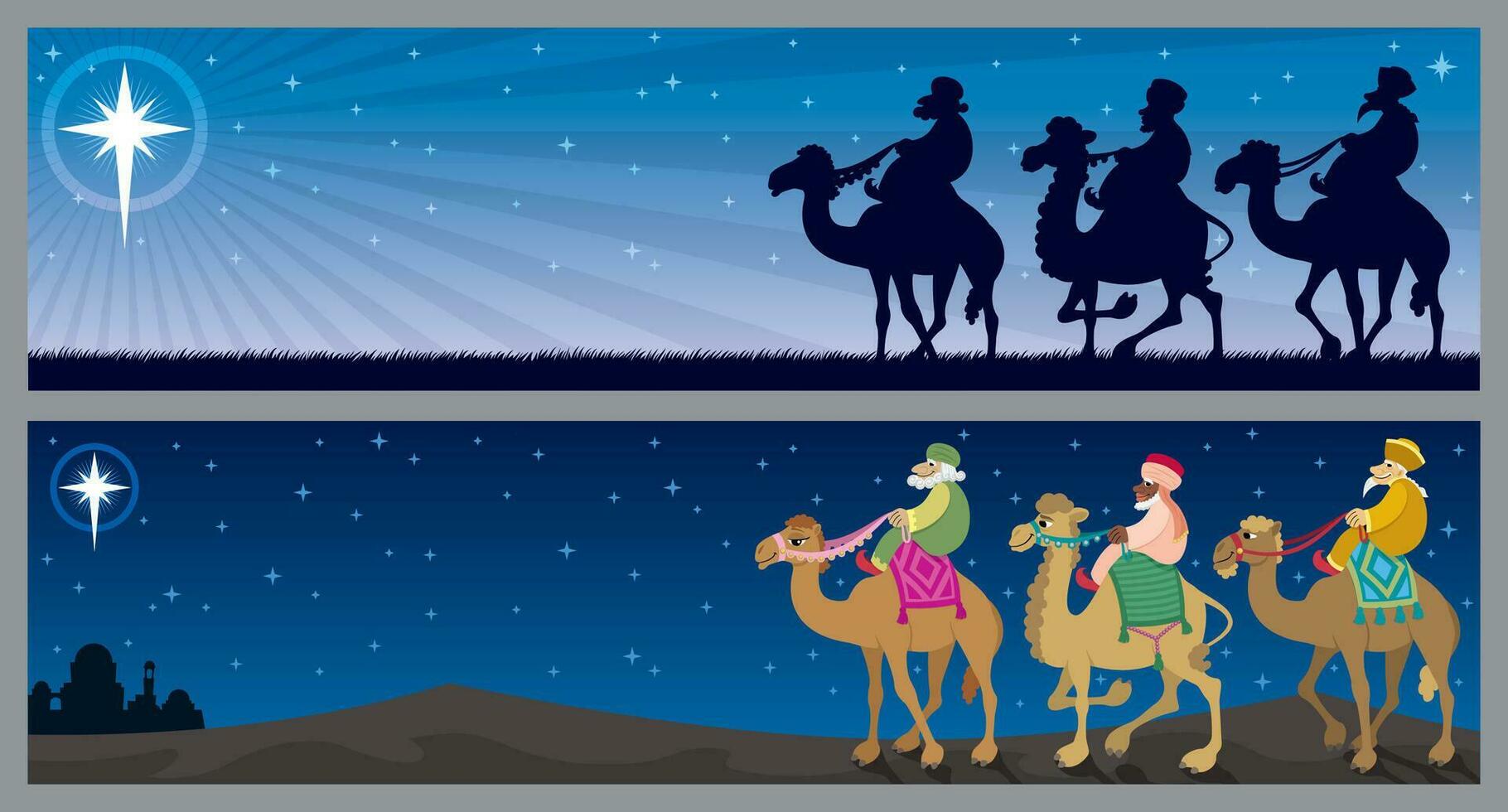 Tres reyes paisajes vector