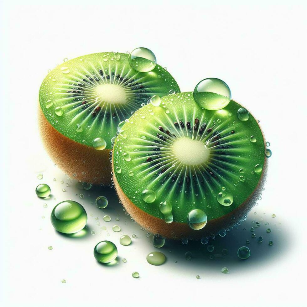 AI generated Ripe kiwi, slice kiwi fruit photo