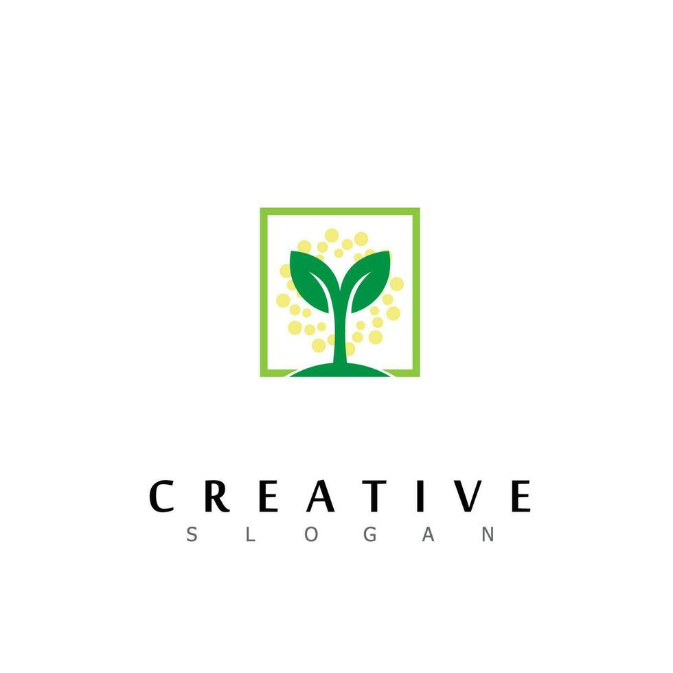 naturaleza logo diseño crecimiento eco verde bio orgánico vector