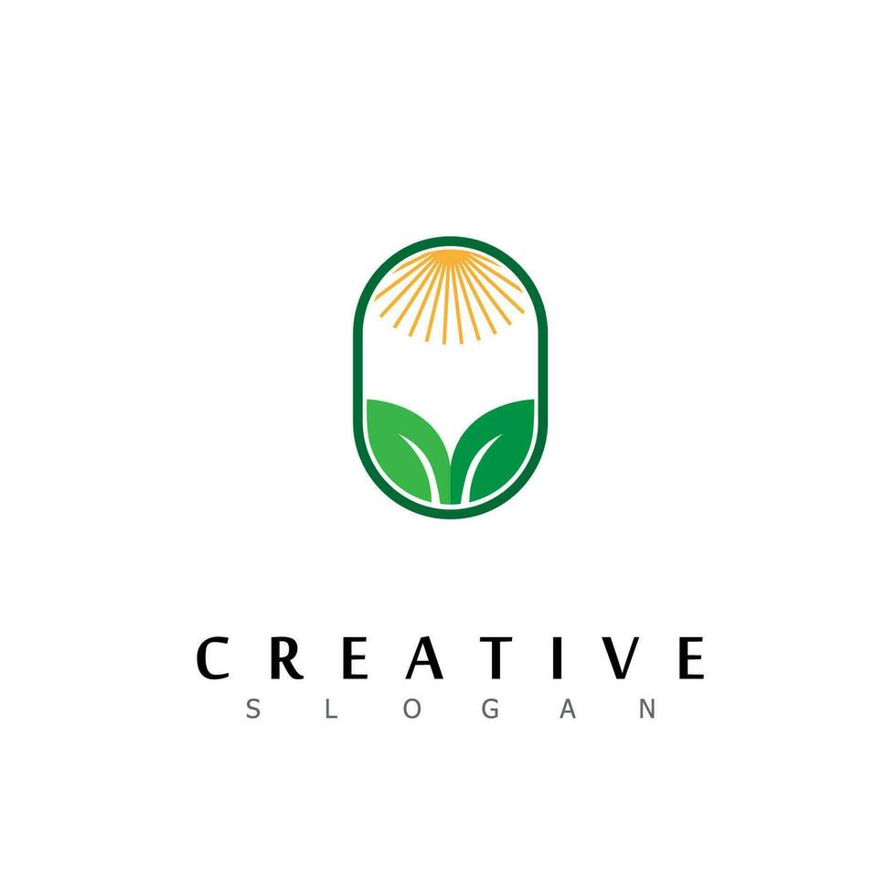 naturaleza logo diseño crecimiento eco verde bio orgánico vector