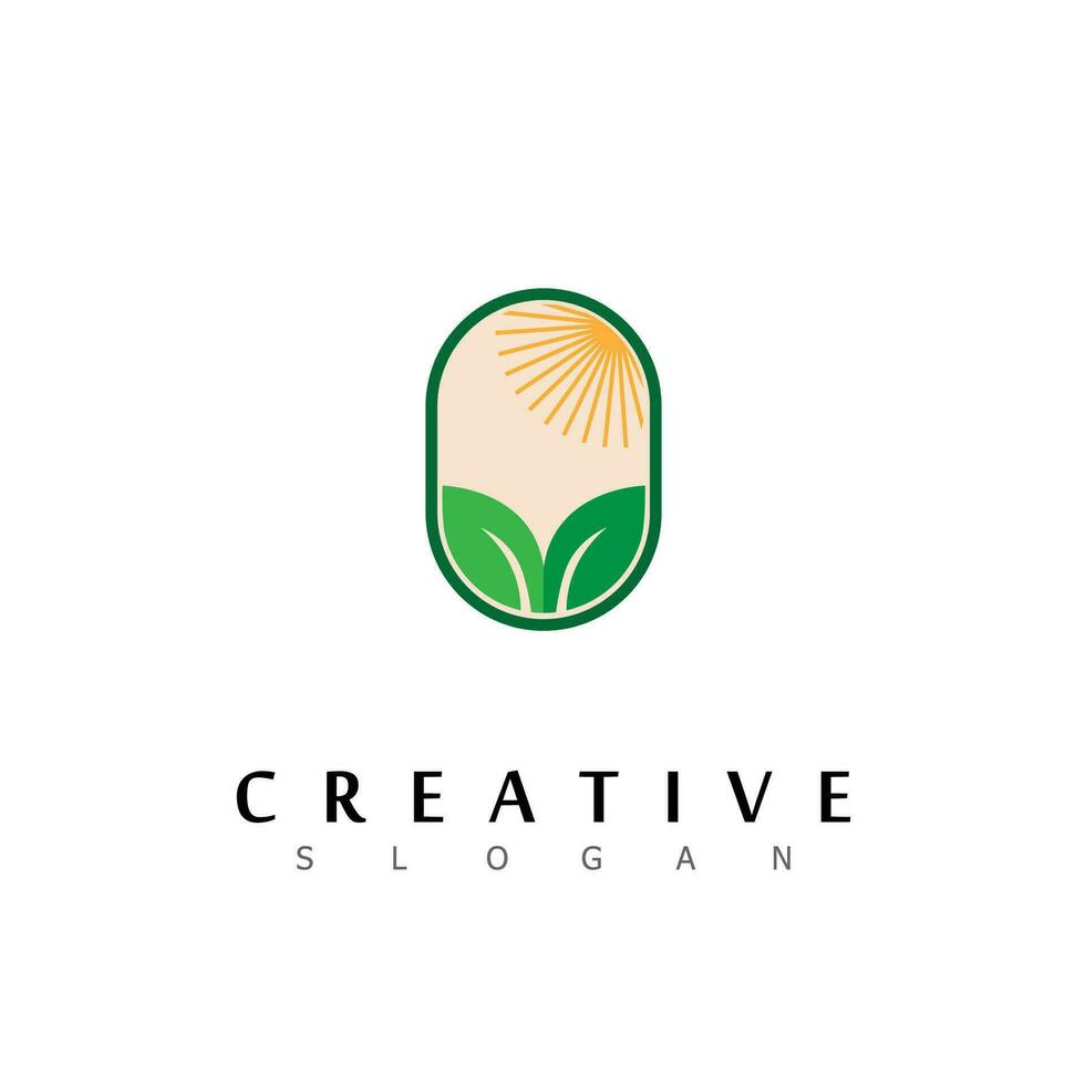 nature logo design growth eco green bio organic vector