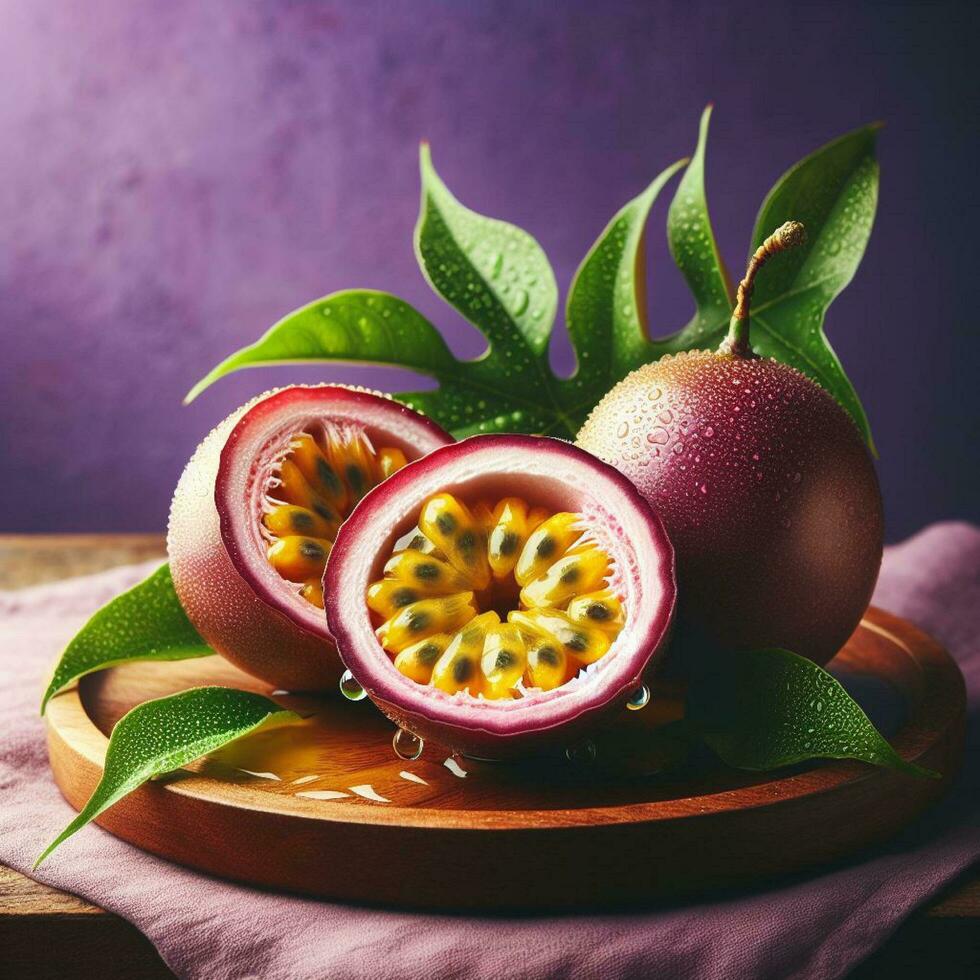 AI generated Slice passion fruit photo